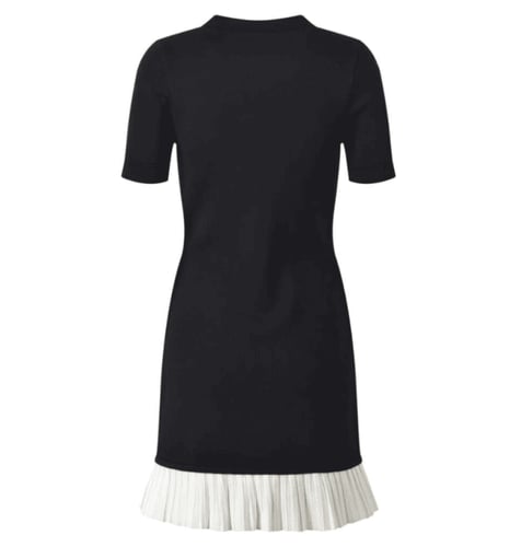 فستان ساندرو باراديس قصير أسود بحافة كشكش متباينة