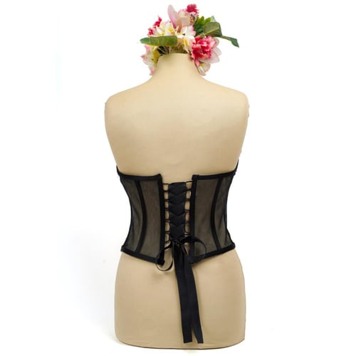 كورسية لون أسود شبك قصير