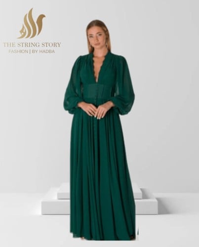 فستان ناعم اخضر