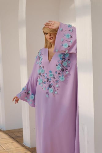 جلابية استقبال قطعة من الكريب السيراميك