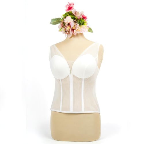 كورسية أبيض شبك طويل