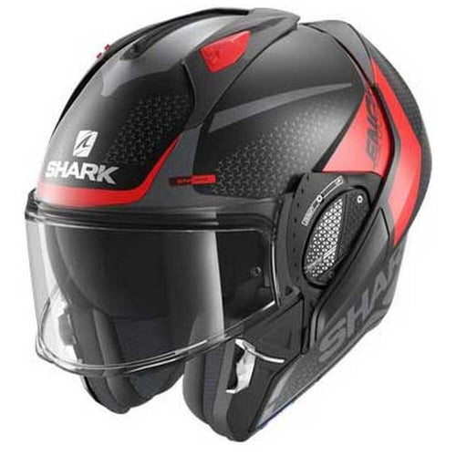 خوذه مودلر شارك EVO-GT أسود مطفي وأحمر