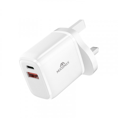 فيش جداري 20 واط شحن سريع منفذين PD +USB موج ماكس