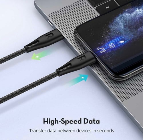 كيبل تايب سي إلى لايتنينق من راف باور - أسود