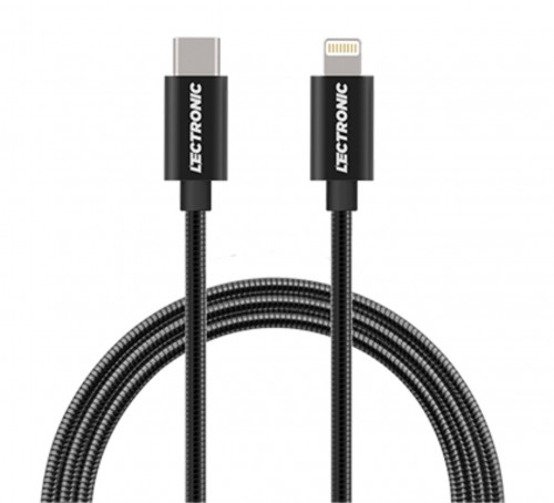 كيبل ايفون تايب سي حديد اسود ضد القطع الكترونيك