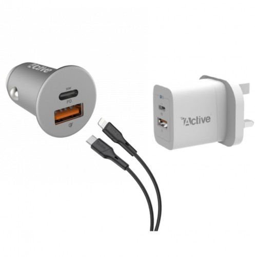 بكج السرعة 20W من active فيش منزلي+فيش سيارة + كيب...