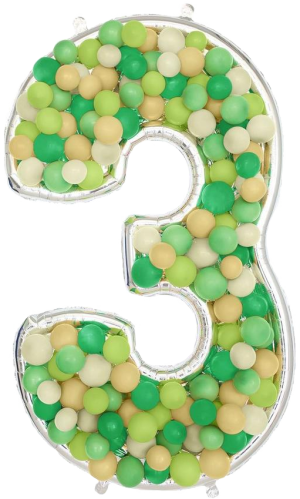 Large 65" Number 3 silver(بدون تعبئة)
