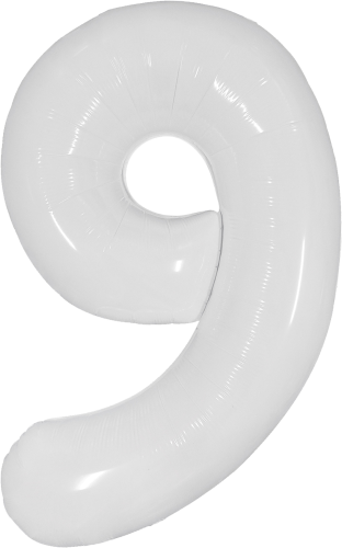 (بدون تعبئة) 9 FOIL LARGE NUMBER WHITE