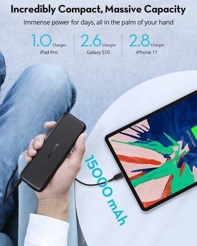 شاحن متنقل راف باور 15000 ملي امبير 30W تدعم تقنية...