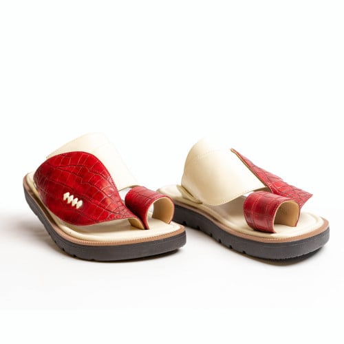 حذاء شرقي إيطالي بيج واحمر من لورمين