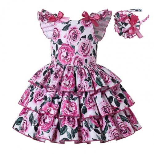 فستان أسباني مع طوق شعر