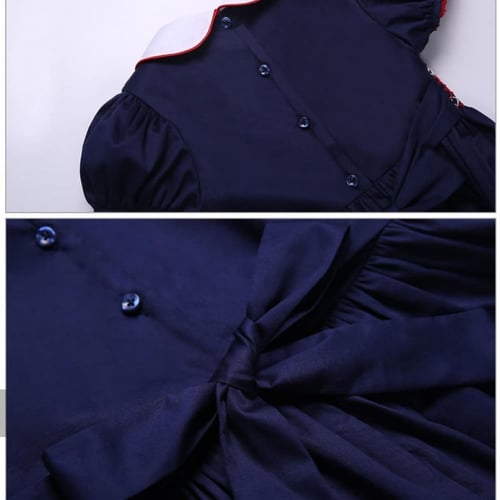 فستان بنات أسباني كلاسك كحلي