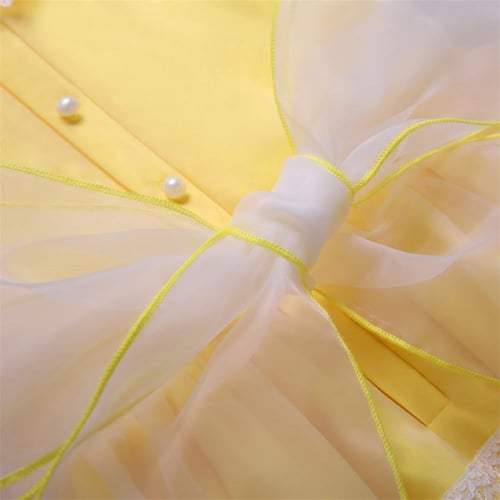 فستان بنات اسباني باللون الأصفر