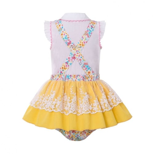 فستان مواليد أسباني مع باند شعر وكلوت