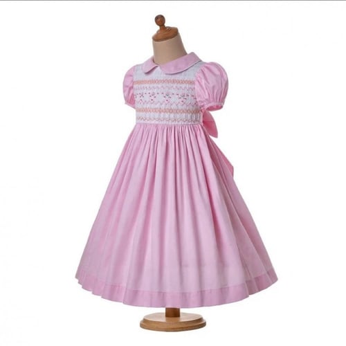 فستان بنات أسباني باللون الوردي