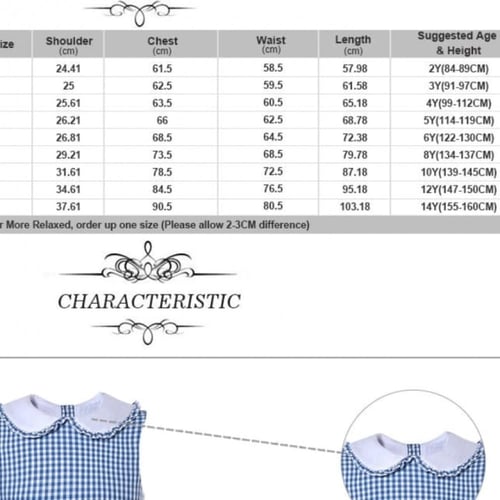 فستان بنات أسباني أزرق كاروهات