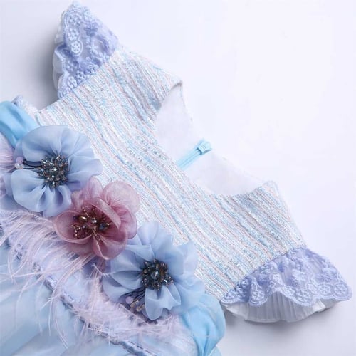 فستان مواليد أسباني مع قبعة وكلوت