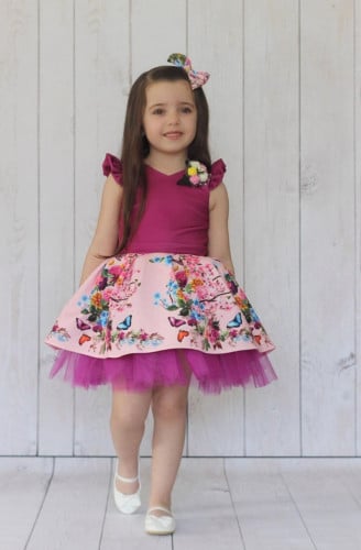 فستان أنيق مع بكلة شعر صناعة تركية