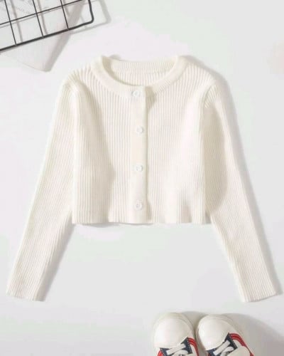 كنزة صوفية لون أبيض