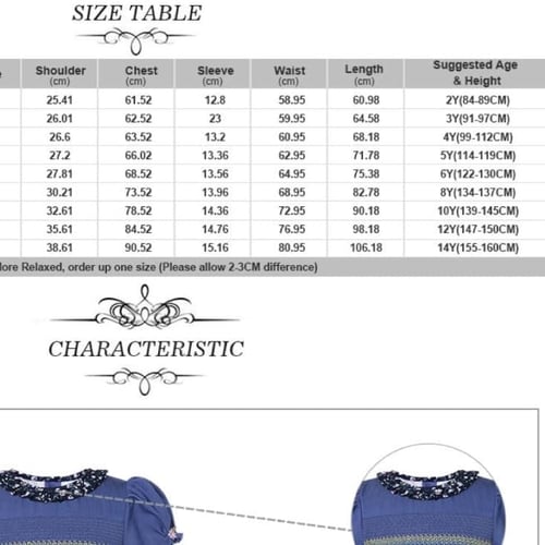 فستان بنات أسباني كلاسك أزرق