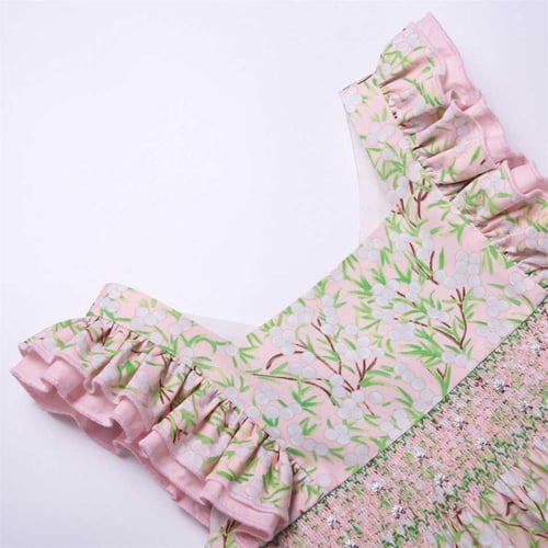 فستان بنات أسباني باللون الزهري