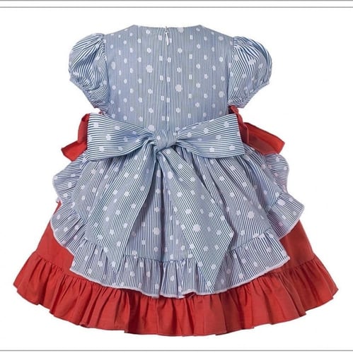 فستان مواليد أسباني مع قبعة وكلوت