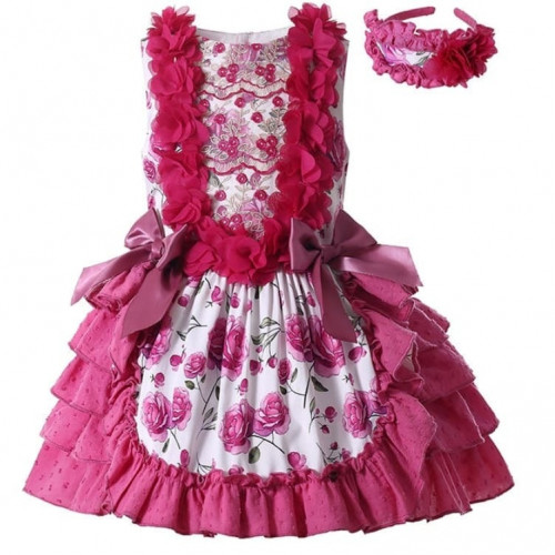 فستان بنات أسباني مع طوق شعر