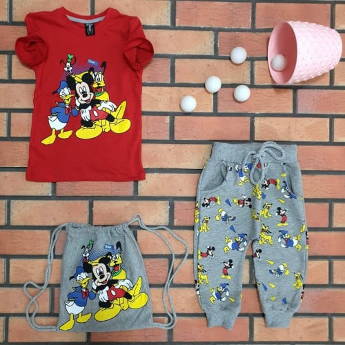 بيجامة ديزني مع حقيبة صناعة تركية