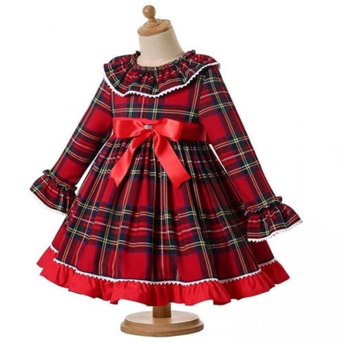 فستان بنات أسباني خريفي مع طوق