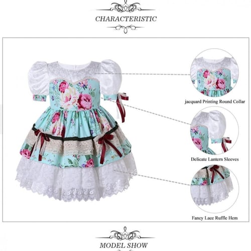 فستان بنات أسباني منفوش