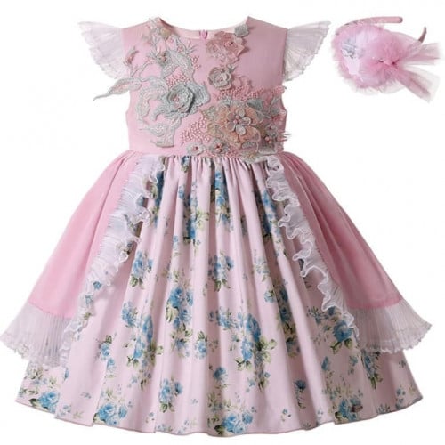 فستان بنات أسباني مع طوق شعر