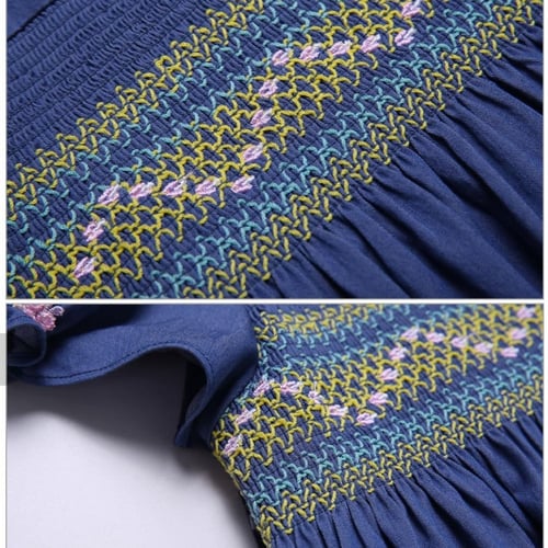 فستان بنات أسباني كلاسك أزرق