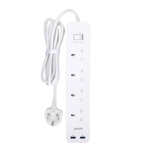 توصيلة كهربائية 4 منافذ منفذين USB من Anker