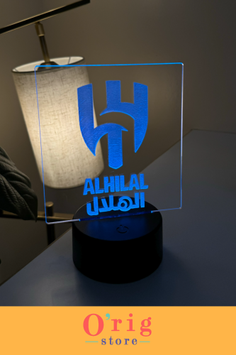 لوح اكريلك شعار الهلال بقاعدة مضيئة