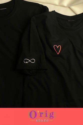 تيشيرتات قلب متعاكس فوشي وبرتقالي