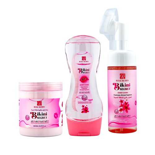 مجموعه بيكيني سيكرت الوردية، 3 قطع من روز بيري