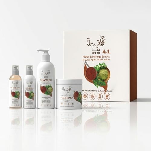 مجموعة هيلة للشعر بخلاصة المشاط والمورينجا