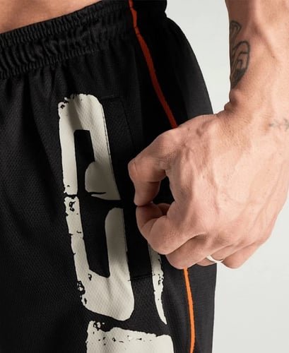 GASP PRO MESH GYM SHORTS - BLACK/WHITE