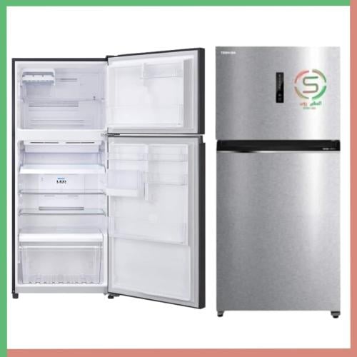ثلاجة توشيبا بابين 21.5 قدم استيل
