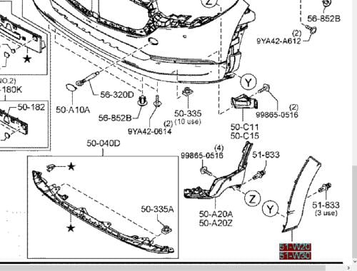 فيبر صدام امامي يمين مازدا CX30 م 2018-2024 اصلي