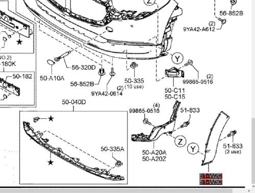 فيبر صدام امامي يسار مازدا CX30 م 2018-2024 اصلي