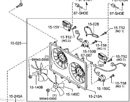 Radiator fan Mazda CX9 model 2012-2016 Taiwanese