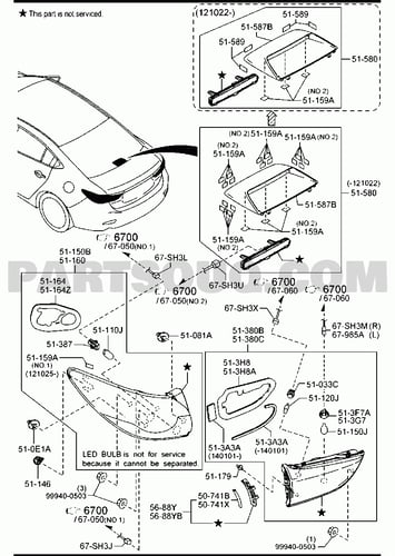 اسطب خلفي ركن يمين مازدا 6 م2014-2018 تايوان