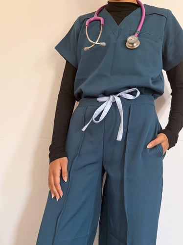 Formal- scrub- jacket- Caribbean blue