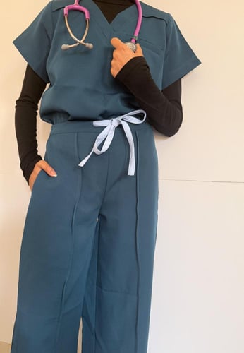 Formal- scrub- jacket- Caribbean blue