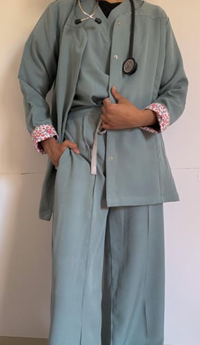 Formal scrub -misty green