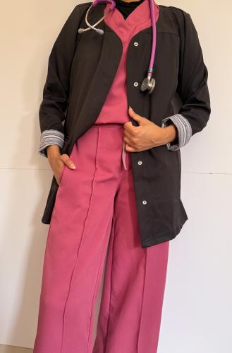 Formal- scrub- jacket- فوشي واسود