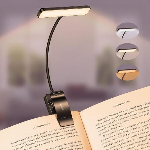 مصباح قراءة إلكتروني مرن بمشبك تثبيت على الكتب والروايات