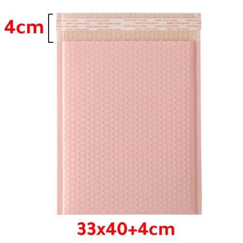 ظروف شحن مبطنة بفقاعات هوائية لون زهري مقاس 33x40