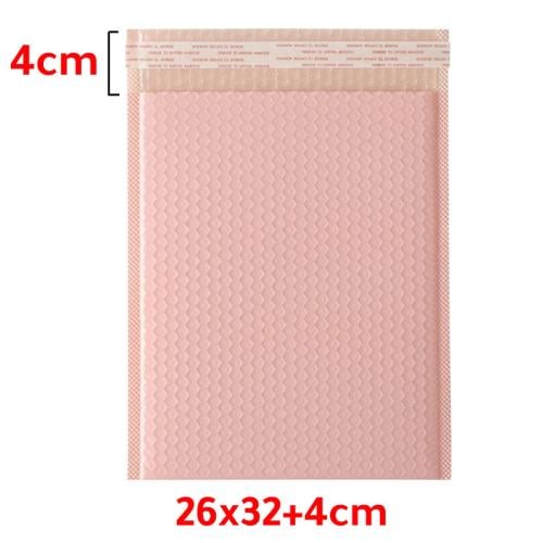 ظروف شحن مبطنة بفقاعات هوائية لون زهري مقاس 26x32